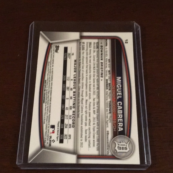 Miguel Cabrera baseball card - Picture 2 of 2